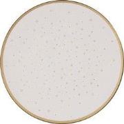 Clayre & Eef Onderbord Ø 33 cm Wit Goudkleurig Kunststof Sterren