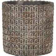 Clayre & Eef Bloempot Binnen Ø 18x17 cm Grijs Steen