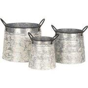 Clayre & Eef Planthouder 30x24x27 cm Grijs Wit Metaal