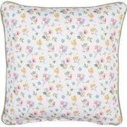 Clayre & Eef Kussenhoes 40x40 cm Wit Groen Katoen Bloemen