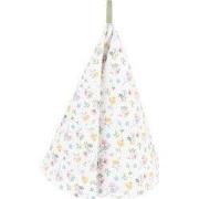 Clayre & Eef Theedoek Ø 80 cm Wit Groen Katoen Bloemen