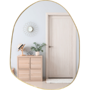 MISOU Spiegel - Organische Vorm - Goud - 30x39cm - Wandspiegel - Wandd...