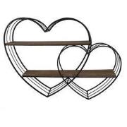 Clayre & Eef Wandrek Harten 93x15x65 cm Zwart Bruin IJzer