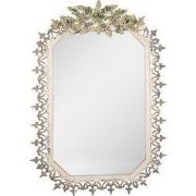 Clayre & Eef Spiegel 63x93 cm Grijs Groen Metaal Bloemen