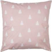 Clayre & Eef Kussenhoes 45x45 cm Roze Wit Polyester Kerstbomen