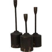 Clayre & Eef Kandelaar Set van 3 35/30/25 cm Zwart IJzer