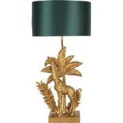 Clayre & Eef Tafellamp Giraf 33x20x67 cm Goudkleurig Groen Polyresin