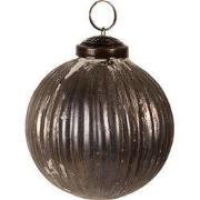 Clayre & Eef Kerstbal Ø 8x8 cm Grijs Glas