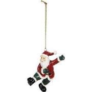 Clayre & Eef Kersthanger Kerstman 8 cm Rood Polyresin