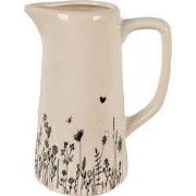 Clayre & Eef Decoratie Kan 16x11x20 cm Beige Zwart Keramiek