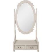 Clayre & Eef Staande Spiegel 85x30x180 cm Grijs MDF