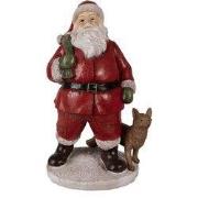 Clayre & Eef Beeld Kerstman 16x14x26 cm Rood Polyresin