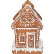Clayre & Eef Gingerbread house met LED 17 cm Bruin Polyresin