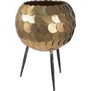 Clayre & Eef Planthouder Ø 22x28 cm Goudkleurig Zwart IJzer