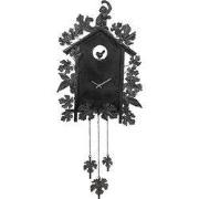 Clayre & Eef Wandklok 36x8x86 cm Grijs IJzer Bladeren
