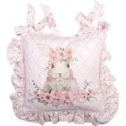 Clayre & Eef Kussenhoes Stoelkussen 40x40 cm Roze Katoen Konijn
