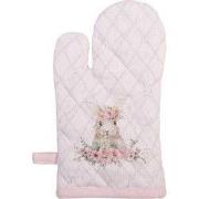 Clayre & Eef Kind Ovenwant 12x21 cm Roze Katoen Konijn