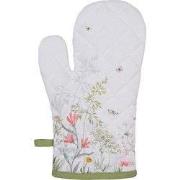 Clayre & Eef Ovenwant 18x30 cm Wit Katoen Bloemen