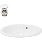 Wastafel incl. afvoergarnituur wit met overloop 49x40,5x19,5 cm wit ke...