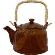Clayre & Eef Theepot met Filter 750 ml Bruin Geel Keramiek