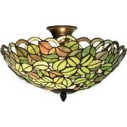 Lumilamp Plafondlamp Tiffany Ø 41x24 cm Groen Glas