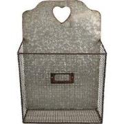 Clayre & Eef Tijdschriftenhouder 25x10x38 cm Grijs Metaal