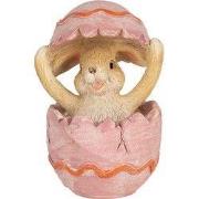 Clayre & Eef Beeld Konijn 8 cm Bruin Roze Polyresin