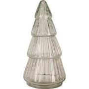 Clayre & Eef Glazen potje Kerstboom Ø 11x21 cm Transparant Glas