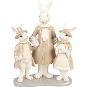 Clayre & Eef Beeld Konijn 21 cm Wit Bruin Polyresin