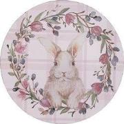 Clayre & Eef Onderbord Ø 33 cm Roze Kunststof Konijn
