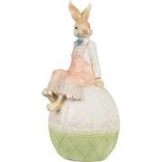 Clayre & Eef Beeld Konijn 24 cm Bruin Groen Polyresin