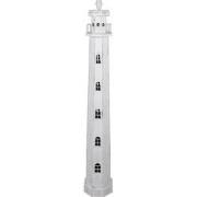 Clayre & Eef Vloerlamp Vuurtoren 23x23x140 cm Wit Hout