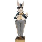 Clayre & Eef Beeld Konijn 30 cm Beige Blauw Polyresin