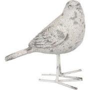 Clayre & Eef Beeld Vogel 14 cm Grijs Polyresin