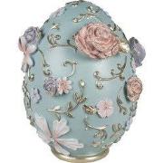 Clayre & Eef Beeld Ei 26 cm Blauw Polyresin