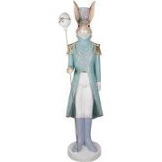 Clayre & Eef Beeld Konijn 127 cm Bruin Blauw Keramisch materiaal