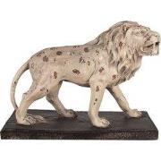 Clayre & Eef Decoratie Beeld Leeuw Beige Bruin Magnesium (MGO)