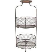 Clayre & Eef Mandenrek Ø 25x59 cm Bruin Metaal