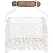 Clayre & Eef Brievenhouder 19x15x9 cm Wit Metaal