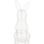 Clayre & Eef Eiermand Konijn 39 cm Wit Metaal