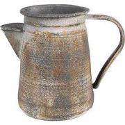 Clayre & Eef Decoratie Kan 20x12x16 cm Grijs Metaal