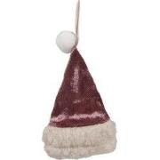 Clayre & Eef Kersthanger Kerstmuts 13 cm Roze Synthetisch