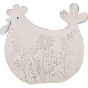 Clayre & Eef Beeld Kip 15x6x14 cm Wit Metaal