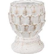 Clayre & Eef Bloempot Ø 11x13 cm Wit Steen