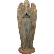 Clayre & Eef Decoratie Beeld Engel Groen Beige Magnesium (MGO)