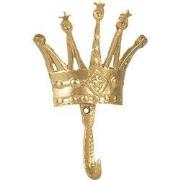 Clayre & Eef Wandhaak Kroon 11x3x18 cm Goudkleurig Metaal