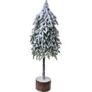 Clayre & Eef Kerstdecoratie Kerstboom 20x15x53 cm Grijs Wit Kunststof