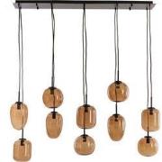 Light&living Hanglamp 10L E14 120x18x23 cm MEZZA glas bruin
