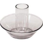 Candle holder - Glass - Grey- 9,5x9,5x7cm