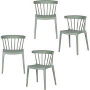 WOOOD Bliss Tuinstoelen - Kunststof - Jadegroen - Set van 4